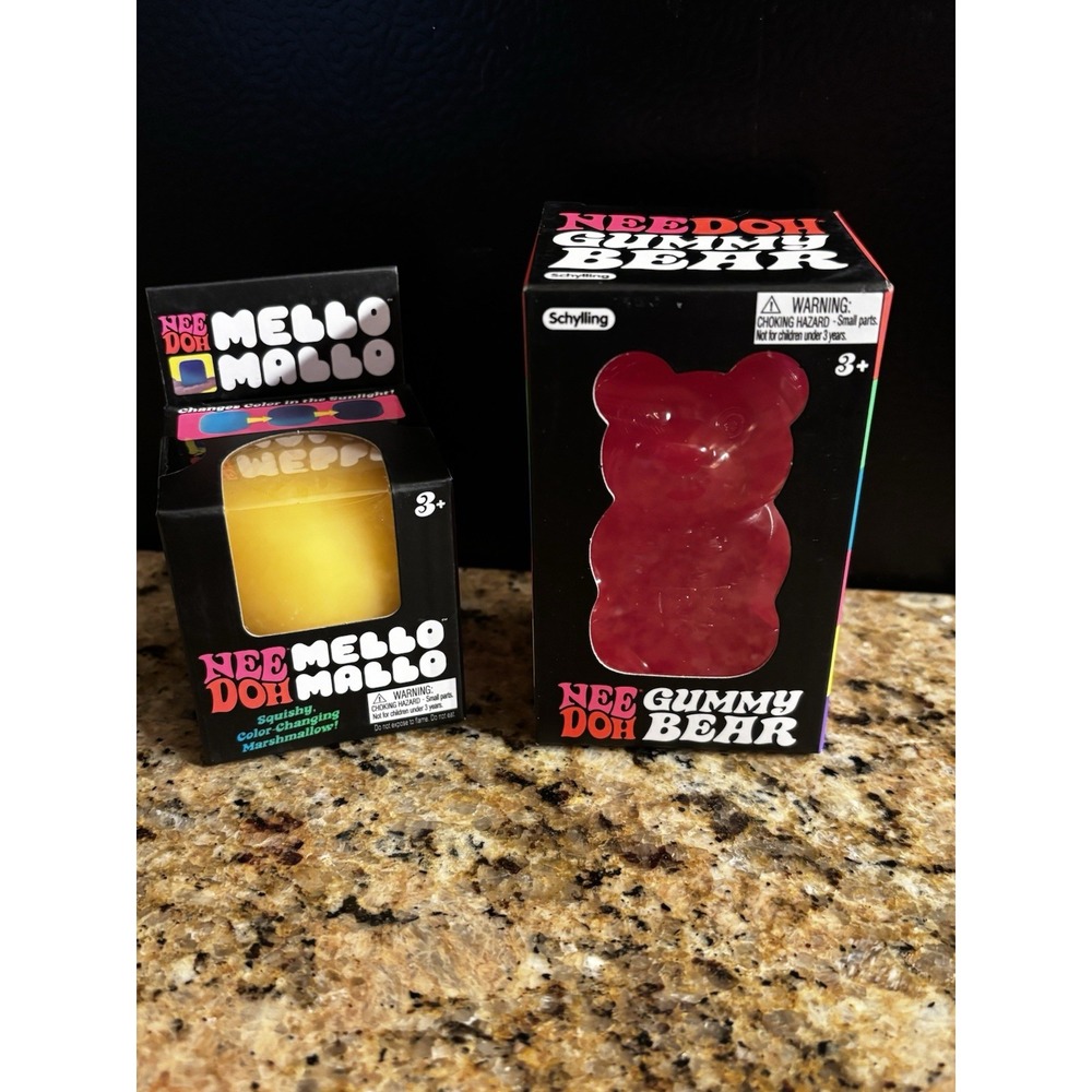 NeeDoh Bundle Pink Gummy Bear Yellow Mello Mallo NEW 100% Authentic